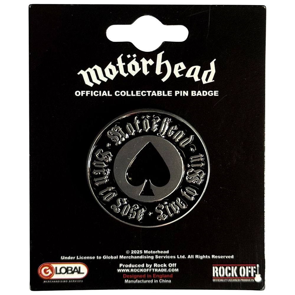 Motorhead - Born To Lose Pin - Zwart/Zilverkleurig